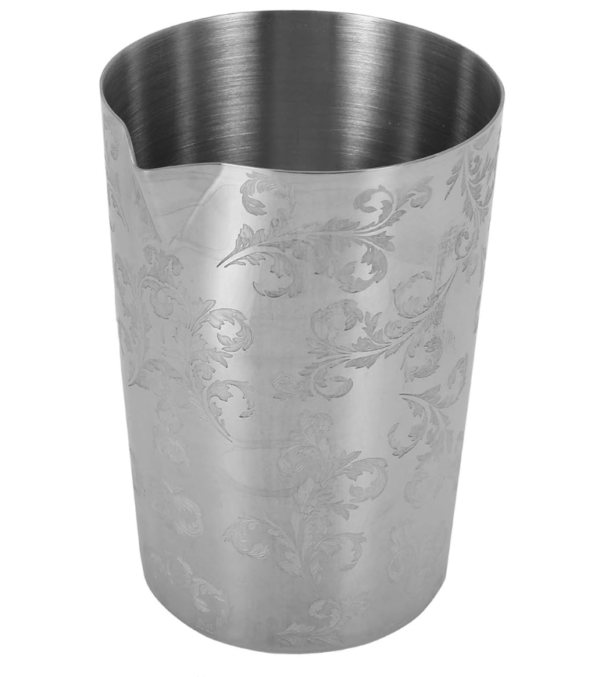 Elegant Engraved Cocktail Mixing Glass - Stainless Steel 500ml